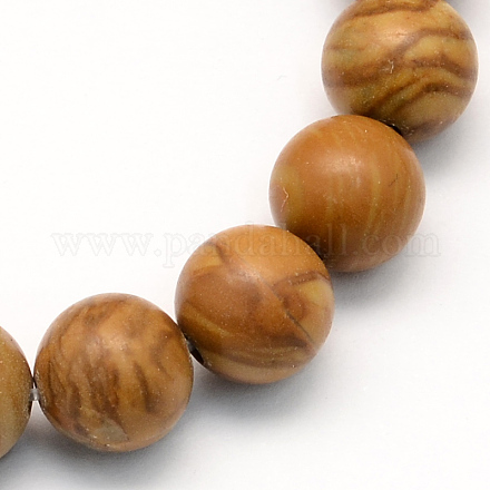 Tigerskin naturelle perles rondes de jaspe brins G-S166-10mm-1