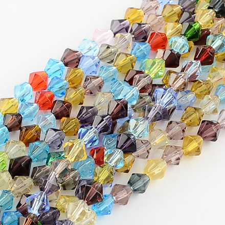 Mixed  Glass Bicone Beads Strands X-GLAA-S050-6mm-1
