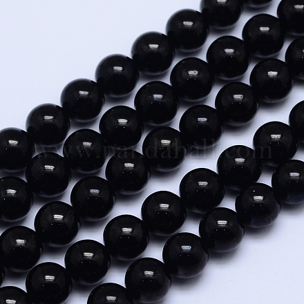 Grade a tourmaline naturelle brins de perles rondes G-L417-10-10mm-1