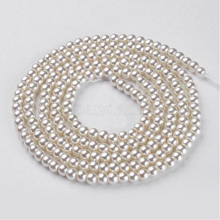 Chapelets de perles en verre nacré HY-4D-B02-1