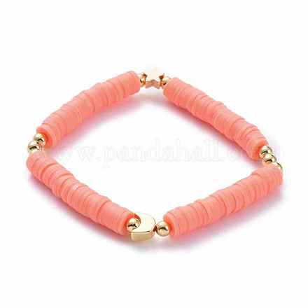 Handgemachte Polymer Clay heishi Perlen Stretch Armbänder BJEW-JB05621-03-1