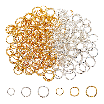 PH PandaHall 300pcs 4 Size Twisted Open Jump Rings Silver Golden Jumprings Connectors O Rings Wire Connector for DIY Dangle Earring Jewelry Making IFIN-PH0001-08-1