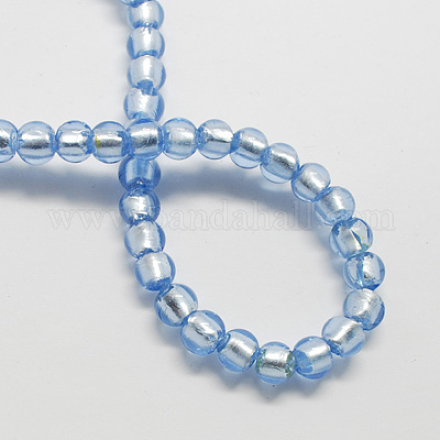 Perles en verre d'argent feuille manuelles FOIL-R054-1-1