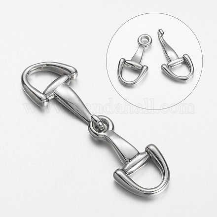 304 Stainless Steel Hook Clasps X-STAS-D166-104P-1