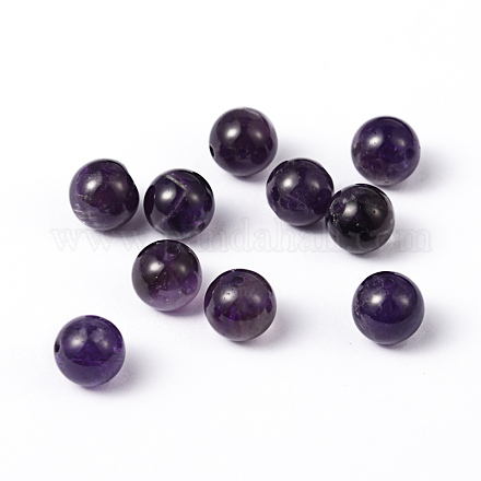 Perles rondes naturelles d'améthyste X-G-L170-8mm-01-1