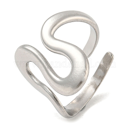 304 Stainless Steel Open Cuff Ring RJEW-C067-27P-1