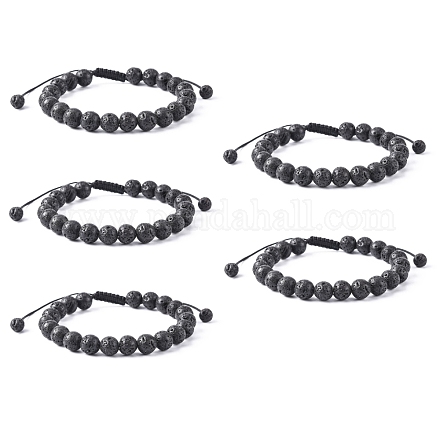 Bracelets réglables de perles tressées avec cordon en nylon BJEW-F308-55G-1