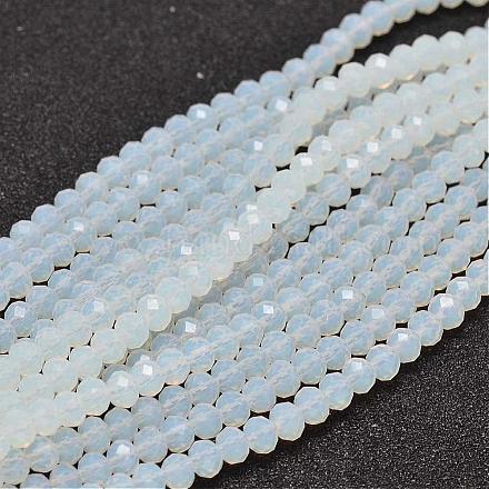 Chapelets de perles en rondelles facettées en verre X-GLAA-I033-4mm-05-1