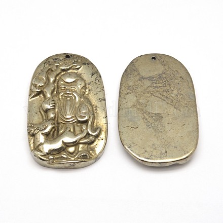Bouddha pendentifs de pyrite naturelle G-I125-23-1
