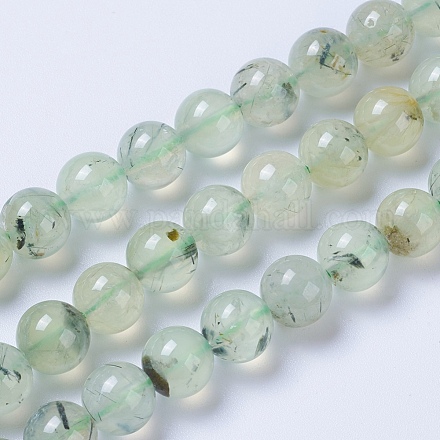 Chapelets de perles en préhnite naturelle G-F568-209-1