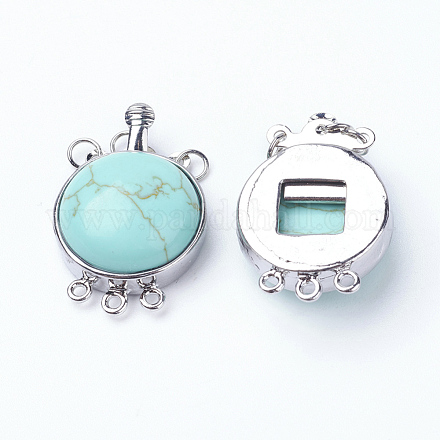 Synthetic Turquoise Box Clasps G-E427-08P-1