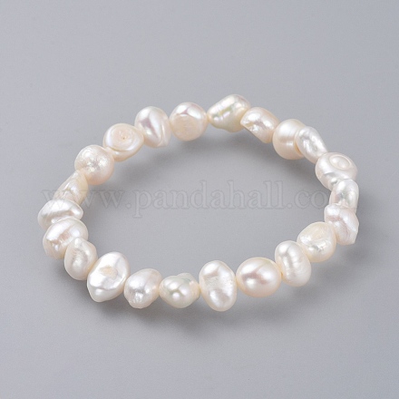 Pulseras del estiramiento de perlas naturales BJEW-JB04735-01-1