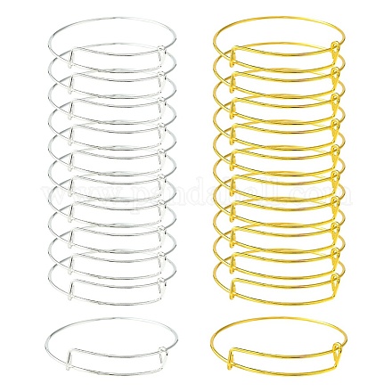 20 pièce de fabrication de bracelets en fer de 2 couleurs BJEW-YW0001-13-1