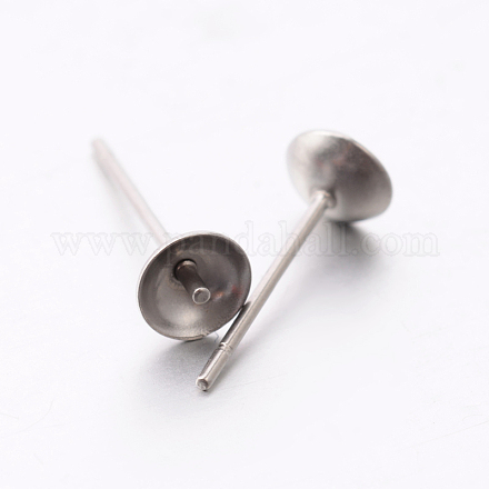 304 Stainless Steel Stud Earring Findings STAS-E074-39-1