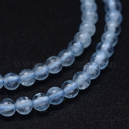 Rondes 3a naturelle perles turquoises brins G-P113-01-4mm-1