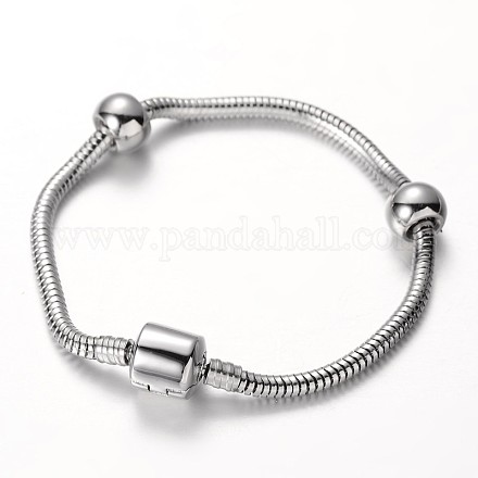 304 bracelets à chaîne serpent ronde de style européen en acier inoxydable STAS-G140-22B-1