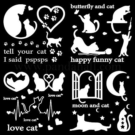 GORGECRAFT 4 Sheets Cat Heartbeat Car Decal Self Adhesive Car Stickers Moon and Cat's Paw Sticker Wall Decal Waterproof Automotive Exterior Decoration Stickers for SUV Truck Motorcycle DIY-GF0007-45A-1