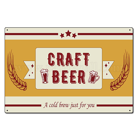 CREATCABIN Beer Metal Tin Signs Bar Signs Vintage Iron Painting Retro Plaque Poster for Kitchen Pub Garage Decoration AJEW-WH0157-013-1