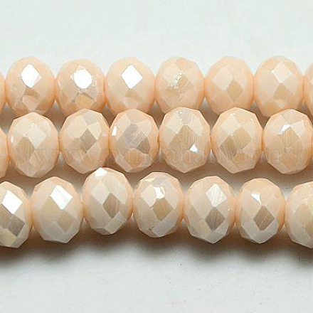 Fili di perle di vetro placcato X-GLAA-F001-4x3mm-14L-1
