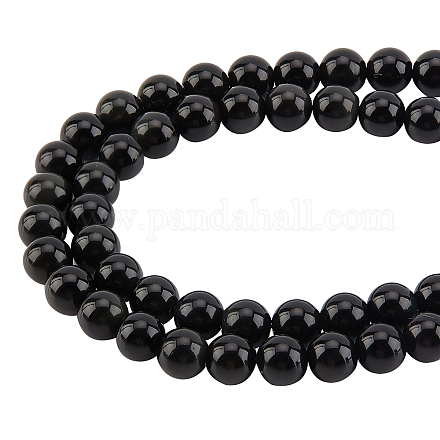 Arricraft natürliche Obsidian Perlen Stränge G-AR0004-63-1