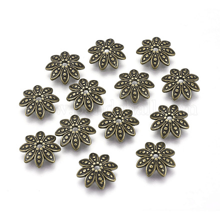8 de estilo tibetano tapas de abalorios flor de la aleación -petal TIBEB-2347-AB-FF-1