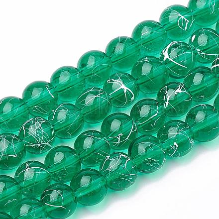 Chapelets de perles en verre transparent drawbench GLAD-Q012-6mm-12-1