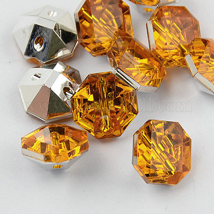 2-Hoyo botones de octágono de acrílico Diamante de imitación de Taiwán BUTT-F016-11.5mm-07-1