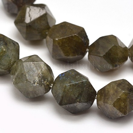 Faceted Natural Labradorite Gemstone Bead Strands G-J331-14-8mm-1