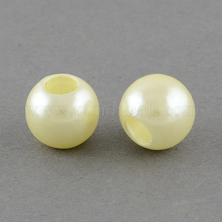 ABS Plastic Imitation Pearl European Beads X-MACR-R530-12mm-A61-1