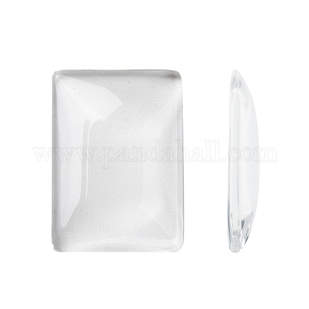 Transparent Rectangle Glass Cabochons X-GGLA-R025-25x18-1