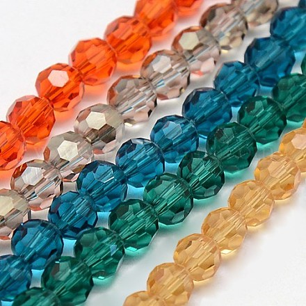 Eco-Friendly Glass Round Beads Strands EGLA-J042-8mm-M02-1