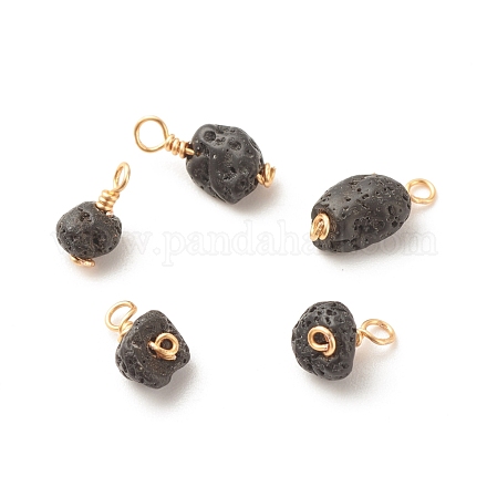 Luster Natural Lava Rock Charms PALLOY-JF01569-1