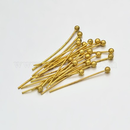 Brass Ball Head Pins KK-E647-19G-20mm-1