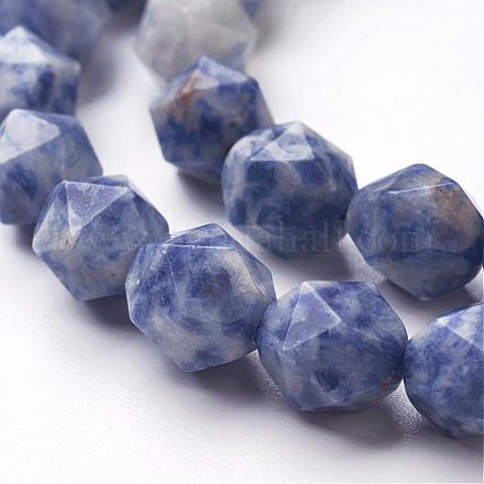 Natürliche blaue Fleck Jaspis Perlenstränge G-P214-21-10mm-1