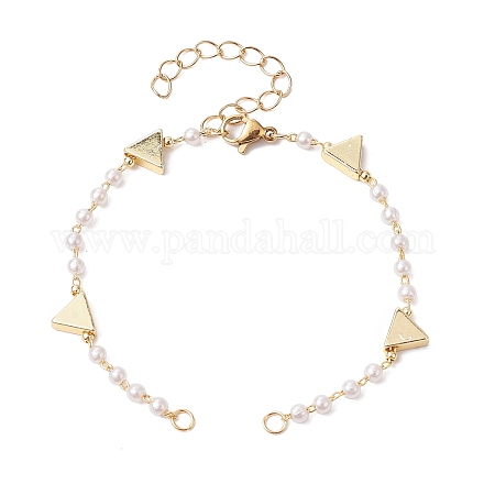 Fabrication de bracelets de chaînes de perles d'imitation en plastique ccb faites à la main AJEW-JB01150-25-1