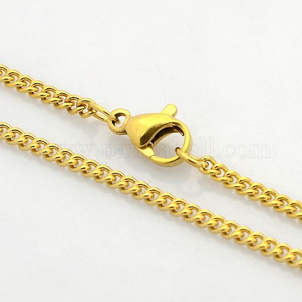 Unisex Casual Style 304 Stainless Steel Twisted Chain Necklaces X-STAS-O037-16G-1