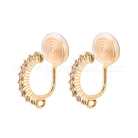 Серьги-клипсы из латуни с микропаве из кубического циркония KK-N261-122B-G-1