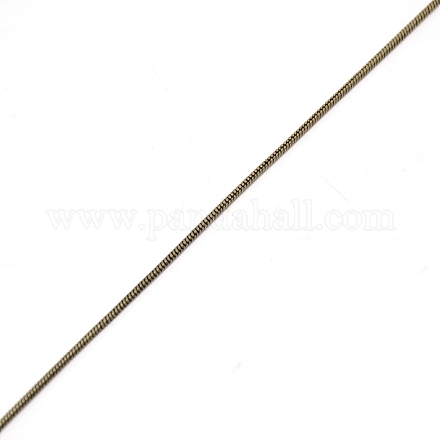 真鍮のスネークチェーン  スプールで  ハンダ付け  アンティークブロンズ  1.3mm  約10ヤード/ロール CHC-WH0007-03AB-1