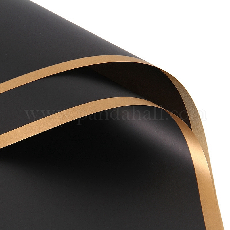 Wholesale 20 Sheets Gold Edge Waterproof Plastic Gift Wrapping Paper