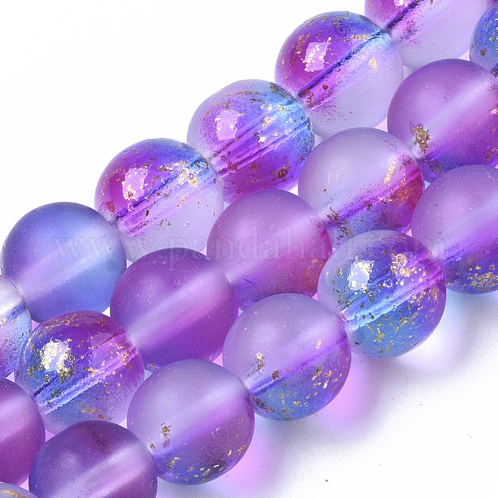 Wholesale Frosted Spray Painted Glass Beads Strands