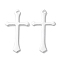 Brass Pendants, Cadmium Free & Lead Free, Cross Charms, 925 Sterling Silver Plated, 24x13x0.5mm, Hole: 1.4mm