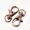 Alloy Swivel Lobster Claw Clasps, Swivel Snap Hook, Cadmium Free & Nickel Free & Lead Free, Red Copper, 35x16mm, Hole: 8.5mm