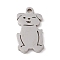 Non-Tarnish 304 Stainless Steel Pendants, Dog Charm, Stainless Steel Color, 18x10x1.3mm, Hole: 1.5mm