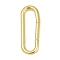 Brass Spring Gate Rings, Oval, Cadmium Free & Lead Free, Rack Plating, Long-Lasting Plated, Golden, 25x9x2mm