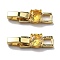 Rack Plating Brass Micro Pave Cubic Zirconia Watch Band Clasps, Long-Lasting Plated, Lead Free & Cadmium Free, Real 18K Gold Plated, 21.5x5.5x4mm, Hole: 3.5x3mm