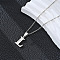 201 Stainless Steel Crystal Rhinestone Initial Pendant Necklaces, Stainless Steel Color, Non-Tarnish, Letter L, 15.75 inch(40cm)