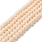 Glass Beads Strands, Faceted, Frosted, Rondelle, PeachPuff, 8mm, Hole: 1mm, about 60~62pcs/strand