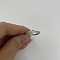 Brass Micro Pave Clear Cubic Zirconia Finger Rings, Real Platinum Plated, Letter J, Inner Diameter: 20mm
