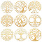 OLYCRAFT 9Pcs Tree of Life Metal Energy Sticker Self Adhesive Orgone Pyramid Sticker Stainless Steel Golden Stickers for Scrapbooks DIY Resin Crafts Phone & Water Bottle Decoration