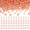 Glass Bead Strands, with Glitter Powder, Round, Light Salmon, 6~10x5.5~9mm, Hole: 1~1.2mm, 300pcs/set